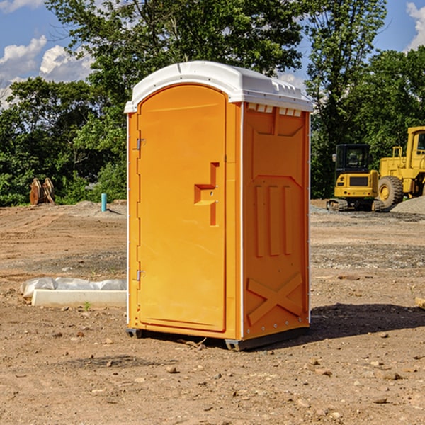 how often are the portable restrooms cleaned and serviced during a rental period in Veteran NY